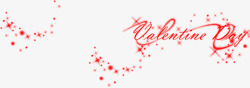 ValentinesDay情人节快乐红色星光花体字素材