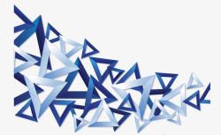 蓝色镂空三角花纹矢量图素材