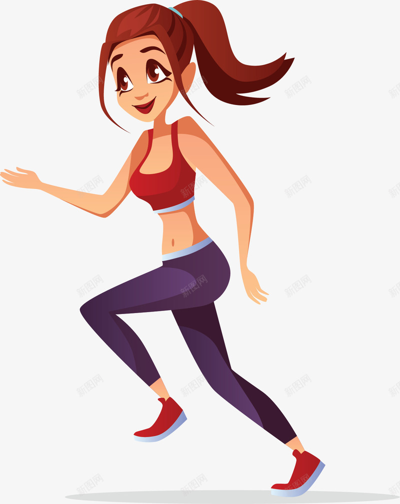 运动健身跑步的人矢量图ai免抠素材_88icon https://88icon.com 矢量png 跑步 跑步的人 运动 运动健身 运动女孩 矢量图
