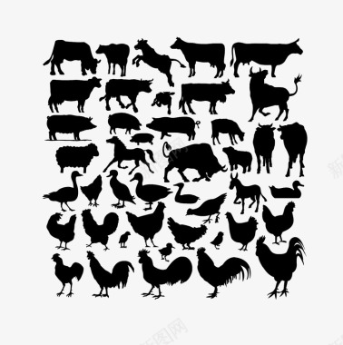 草食性动物动物矢量图图标图标