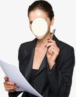 拿笔的美女素材