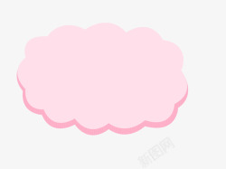 粉色云朵指示牌素材