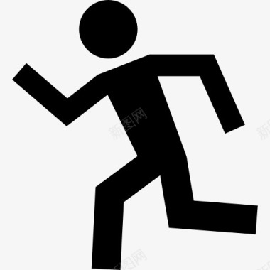 运动小人图标矢量素材跑步的人的剪影左图标图标