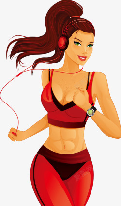 跑步美女素材