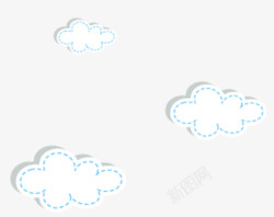 白云立体云朵装饰图案素材