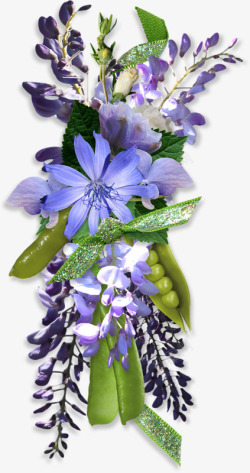 蓝紫色花卉花朵装饰素材
