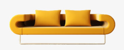 双人沙发姜黄色素材