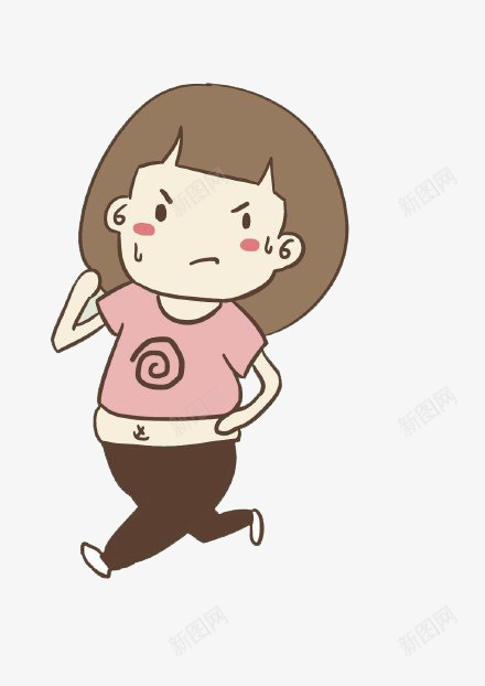 跑步女孩png免抠素材_88icon https://88icon.com 减肥 卡通 女孩 手绘 运动
