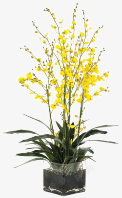 黄色装饰花卉花瓶软装摆设素材