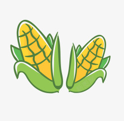卡通简洁食物玉米矢量图素材