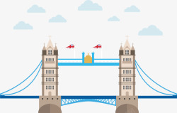 伦敦风景创意伦敦塔桥矢量图高清图片