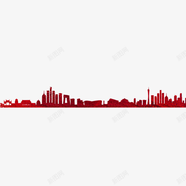 红色城市剪影元素png免抠素材_88icon https://88icon.com 剪影 简洁 红色 装饰
