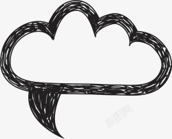 黑色云朵气泡框素材
