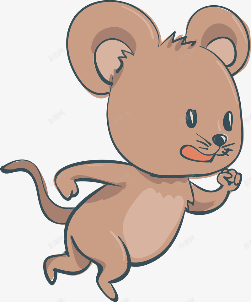 奔跑的小老鼠矢量图ai免抠素材_88icon https://88icon.com 动物 努力 可爱 小老鼠 棕色的 跑步 矢量图