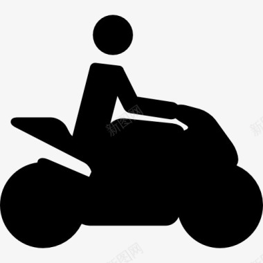 摩托车旅行的剪影图标图标