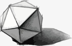二十面三角石膏素描矢量图素材