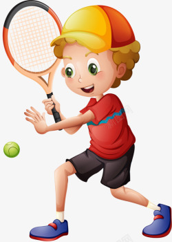 打网球的男孩素材