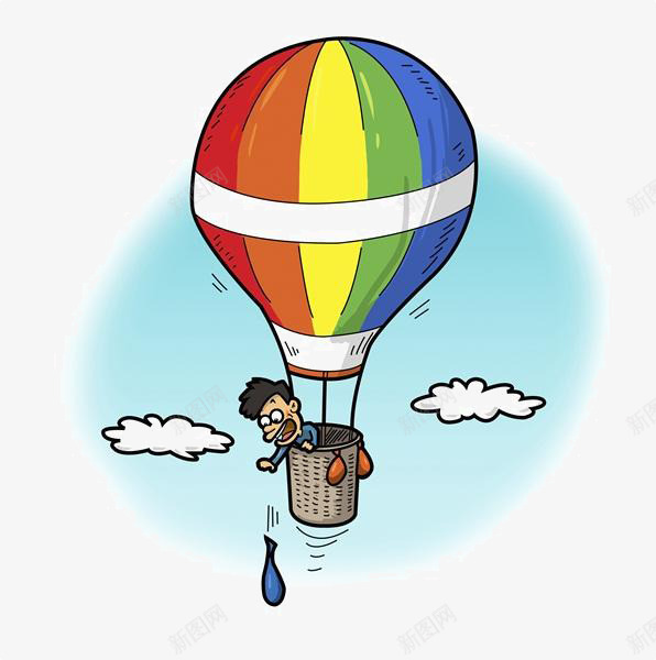 卡通热气球上的人png免抠素材_88icon https://88icon.com 上的人 卡通 热气球 白云