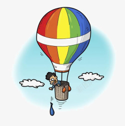 热气球人卡通热气球上的人高清图片