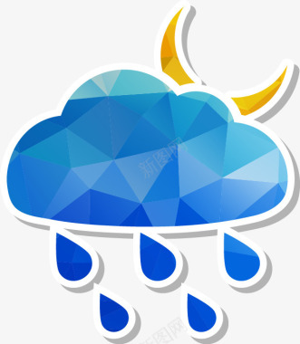 蓝色天气符号天气预报元素图标图标