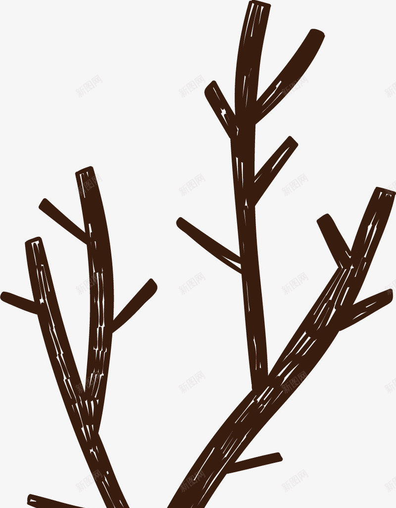 黑色树杈手绘简图png免抠素材_88icon https://88icon.com 枝干 树木 树杈 树枝 水墨画 涂鸦 简图 黑色树杈