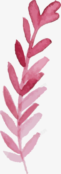 红色水墨手绘花卉图案素材