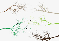 彩色缠绕的树枝素材
