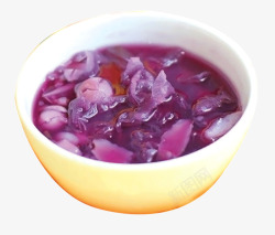 莲子紫薯糖水养生粥素材