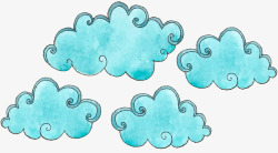 手绘云朵装饰图案矢量图素材