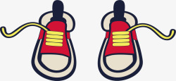 红色的运动鞋矢量图素材
