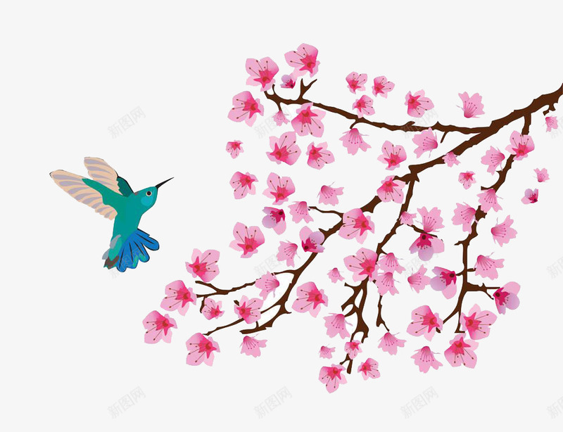 日本缤纷樱花png免抠素材_88icon https://88icon.com 小鸟 日本 樱花 缤纷