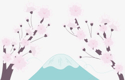 浪漫粉红日本樱花矢量图素材