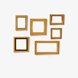 金色方形欧式油画框素材