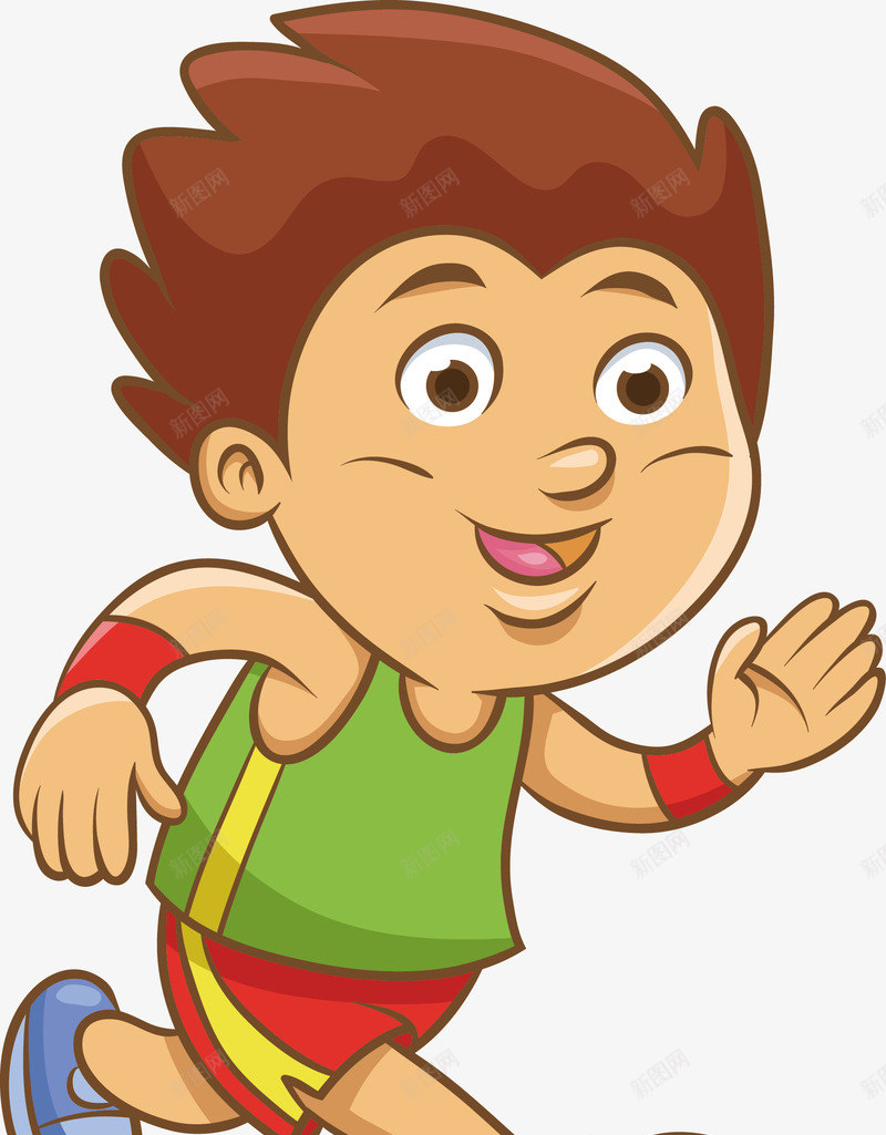 跑步的小男孩png免抠素材_88icon https://88icon.com 卡通人物 奔跑 竞技 赛跑 运动