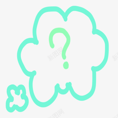 云朵png手绘思考气泡图标图标