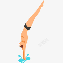 跳水运动员男人运动员跳水插画矢量图高清图片