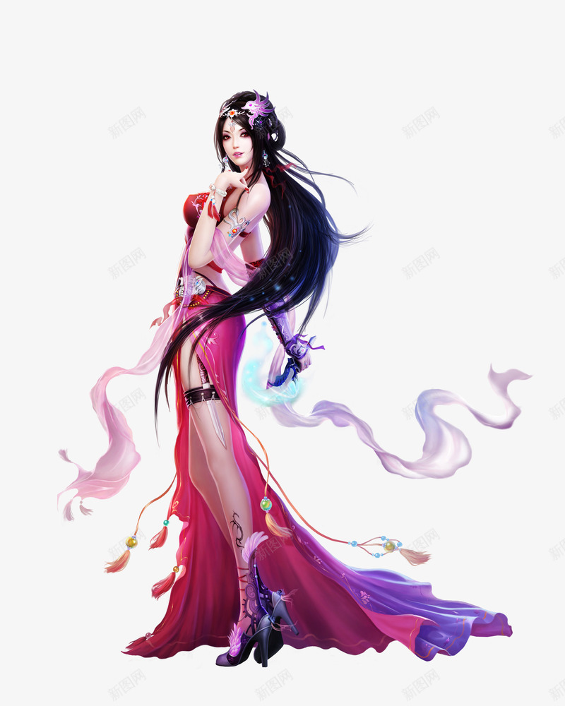 手绘红色裙子丰满美女png免抠素材_88icon https://88icon.com 丰满 手绘 红色 美女 裙子