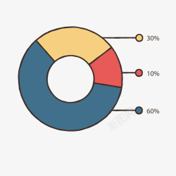 彩色手绘扁平化数据素材