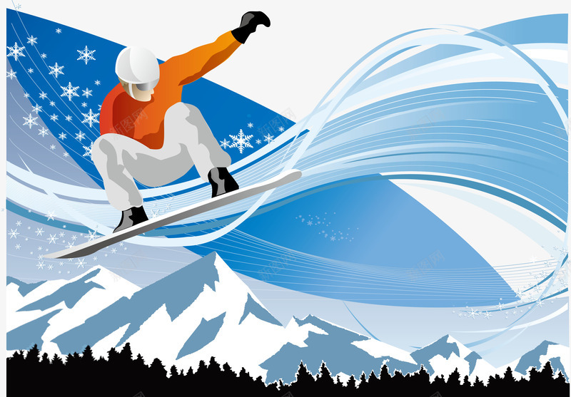 滑雪运动矢量图ai免抠素材_88icon https://88icon.com 下雪运动 滑雪 滑雪橇 矢量图 运动 雪山