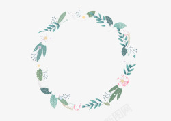 手绘小清新花环装饰素材