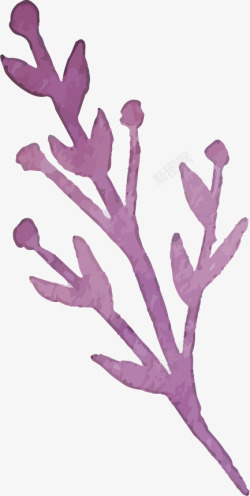 紫色水墨花卉图案素材