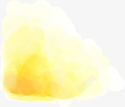 创意手绘水彩黄色的云朵素材