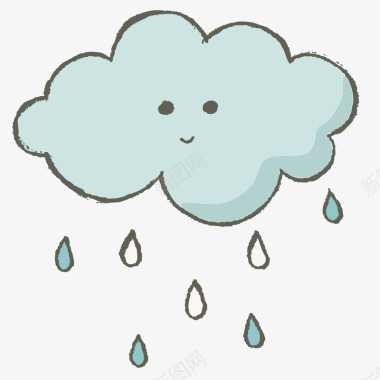 青团插图下雨的云朵图标图标