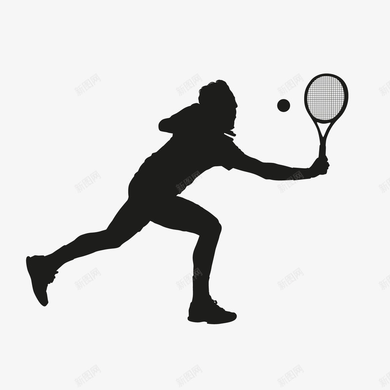 打网球的人物剪影png免抠素材_88icon https://88icon.com 男子运动网球人物剪影运动员