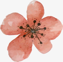 粉色油画风彩绘花卉图案素材