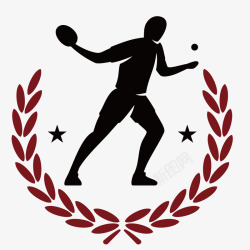 乒乓球运动徽章素材
