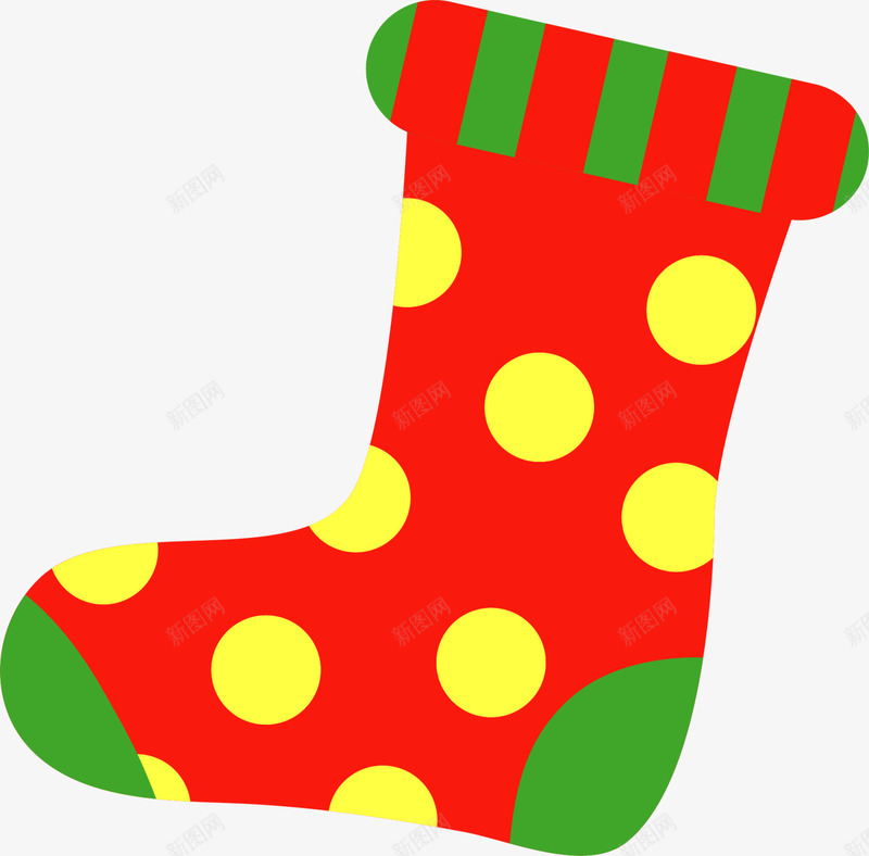 圣诞节红色圣诞袜png免抠素材_88icon https://88icon.com 喜庆 圣诞节 童趣 红色圣诞袜 红色袜子 黄色圆点