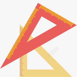 三角尺子学习用品矢量图素材
