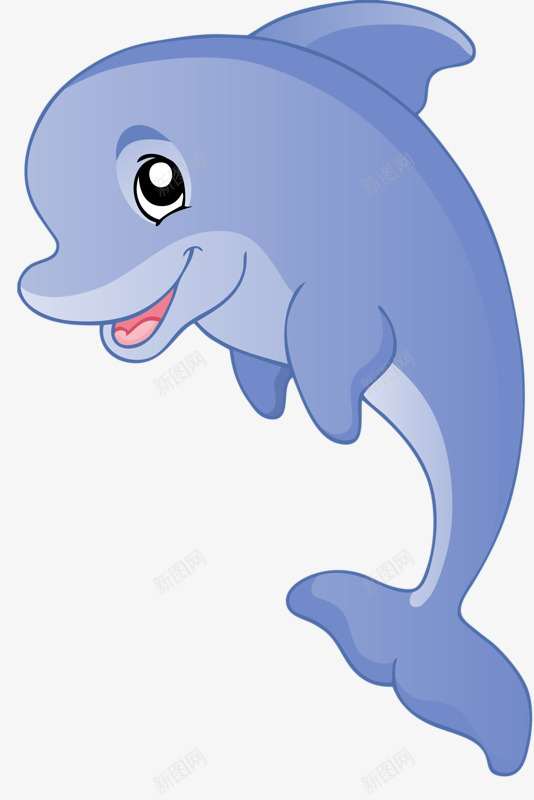 装饰卡通图png免抠素材_88icon https://88icon.com 动物 可爱 小海豚 蓝色
