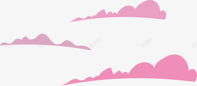 简洁细长粉红色的云朵矢量图ai免抠素材_88icon https://88icon.com 云 云彩 云朵 简洁 粉红色的云 粉色的云 细长 矢量图